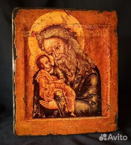 Подарочная икона под старину "Святой Симеон Богоприимец"
