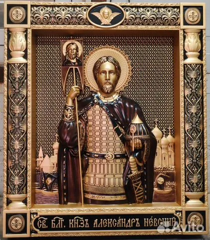 Икона резная Александр Невский — красивый подарок