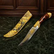Дамасский нож «Бегущий волк» — необычный подарок — фотография 1