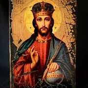 Икона под старину "Христос Вседержитель" — красивый подарок — фотография 1