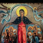 На память: Икона "Покров Пресвятой Богородицы" Старение — фотография 4