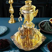 Чайный набор с самоваром. Златоуст — оригинальный подарок — фотография 1