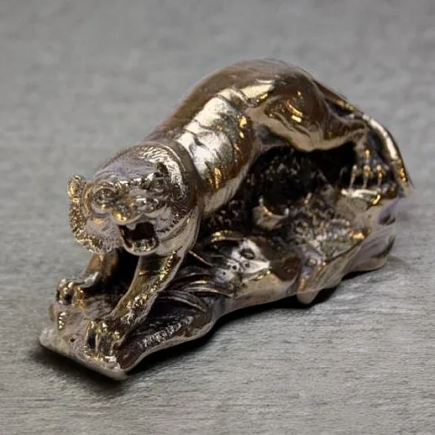 Статуэтка «Тигр крадущийся» из бронзы, 50×98 мм — красивый подарок