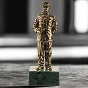 Бронзовая статуэтка «И.В. Сталин» со змеевиком, 112×40×40 мм — оригинальный подарок — фотография 1