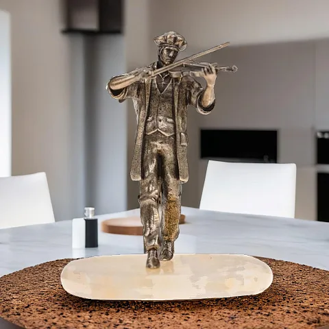 Ручная работа: Бронзовая статуэтка «Скрипач», 95×55×80 мм