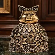 Бронзовый колокол «Свинья» — оригинальный подарок — фотография 1