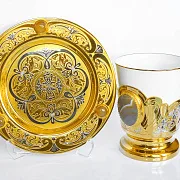 Фарфоровая кофейная пара "Агат". Златоуст — необычный подарок — фотография 5