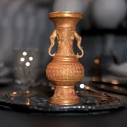Бронзовая ваза с ручками-слонами — красивый подарок — фотография 1
