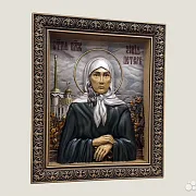На память: Икона резная из дерева Святая Ксения Петербургская — фотография 2
