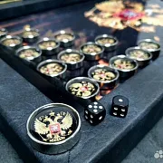На память: Нарды под стеклом «Золотой Герб России» — фотография 7