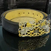 Ремень из кожи «Хищники» — красивый подарок — фотография 1