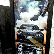 Нарды под стеклом «BMW M5 Ангельские глазки» — оригинальный подарок — фотография 2