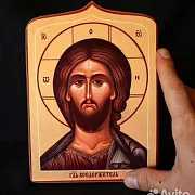 Подарочная икона "Господь Вседержитель" дерево, ручная работа — фотография 2