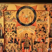 На память: Икона деревянная "Собор Архангела Михаила" — фотография 3