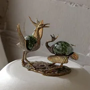 Композиция «Танцующие журавли» со змеевиком — красивый подарок — фотография 1