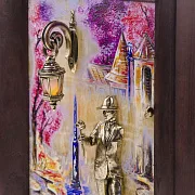Ручная работа: Бронзовая картина «Парень с розой. Весна» с подсветкой — фотография 4