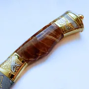 Украшенный дамасский нож №6 — красивый подарок — фотография 3